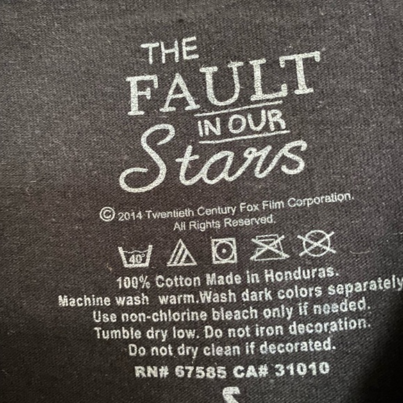 The Fault In Our Stars My Thoughts Are Stars Mens/Unisex Black T-Shirt | Small - Picture 8 of 8